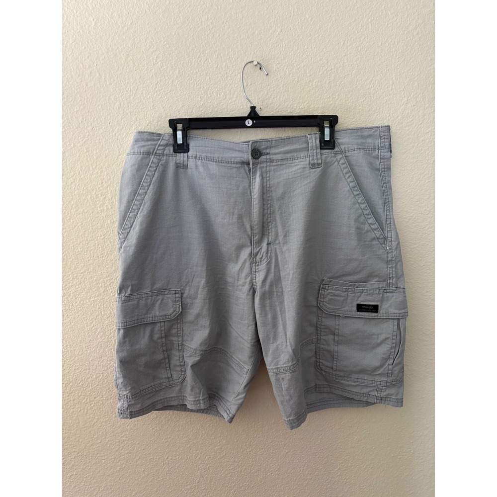 Wrangler Mens Relaxed Fit Cargo Shorts Gray Stretch Cotton Size 36 A1133